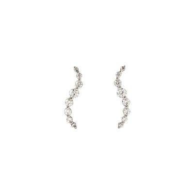 Boucles d'oreilles PDPaola Venus en or blanc et diamant de synthèse
