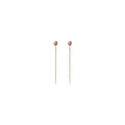 Boucles d'oreilles PDPaola The Moment en laiton et rhodochrosite