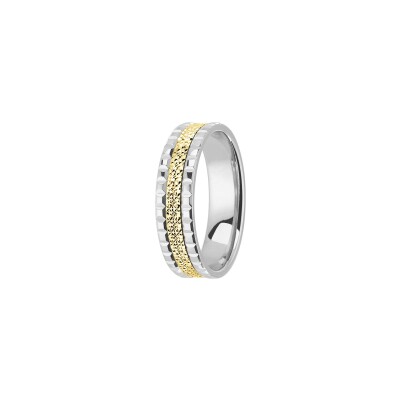 Alliance Les Essentielles en or blanc et or jaune, largeur 4.8mm