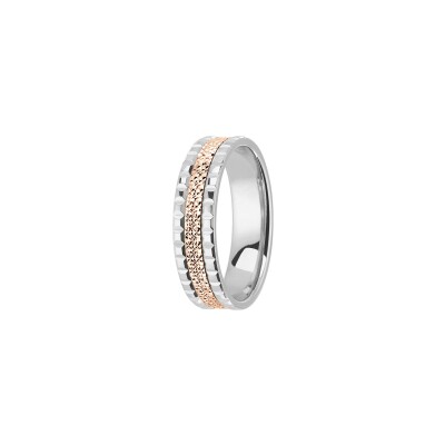 Alliance Les Essentielles en or blanc et or rose, largeur 4.8mm
