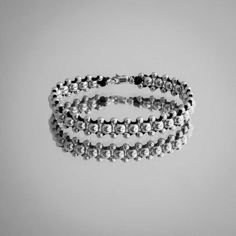 Bracelet HARRICANA en argent rhodié, grand modèle