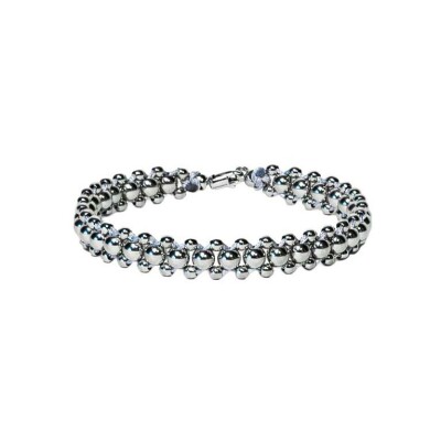 HARRICANA bracelet in rhodium-plated silver, grey, small model