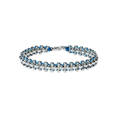 HARRICANA bracelet in rhodium-plated silver, turquoise, small model
