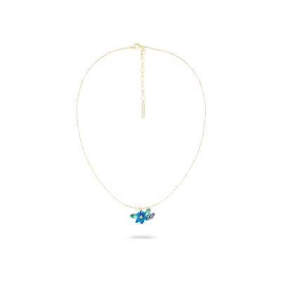Collier Les Néréides Les Iris de Vincent en laiton doré à l'or fin, émail et verre