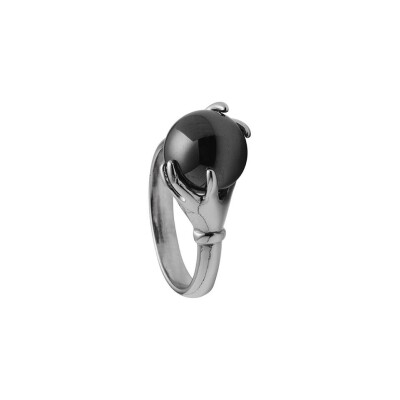 Bague Jourdan Bijoux Helice en argent et hématite