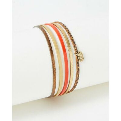 Bracelet FlowersForZoé ARTISTE Wild & Free  en cuir et acier