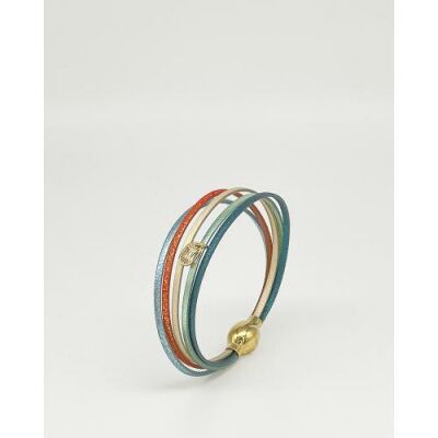 Bracelet FlowersforZoé ARTISTE Stardust en cuir et métal, T1