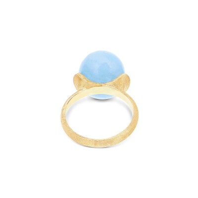 Bague Nanis Dancing Azure en or jaune, diamants et aigue-marine