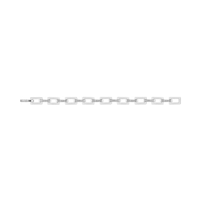 Bracelet en argent rhodié et oxyde de zirconium