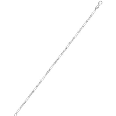 Bracelet en argent rhodié et oxyde de zirconium