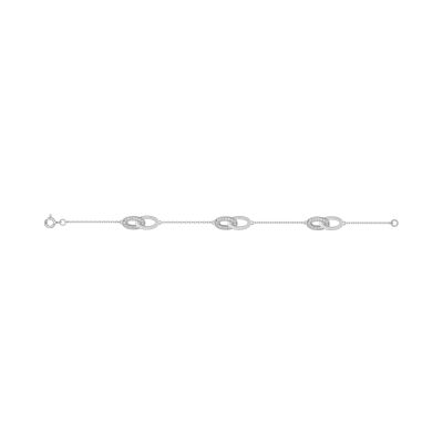 Bracelet en argent rhodié et oxyde de zirconium, taille 18cm