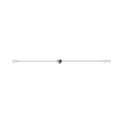 Bracelet en argent rhodié et oxyde de zirconium