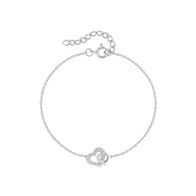 Bracelet en argent rhodié et oxyde de zirconium