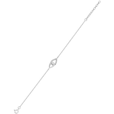 Bracelet en argent rhodié et oxyde de zirconium