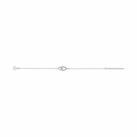 Bracelet en argent rhodié et oxydes de zirconium, 18cm