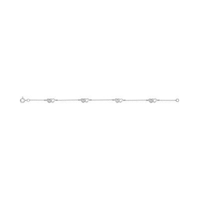 Bracelet en argent rhodié et oxyde de zirconium, taille 18cm