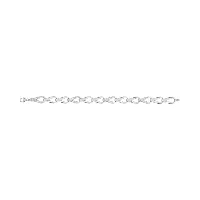 Bracelet en argent rhodié et oxyde de zirconium