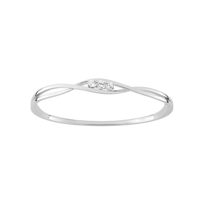 Bracelet Jonc en argent rhodié et oxyde de zirconium