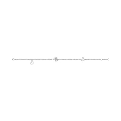 Bracelet en argent rhodié et oxyde de zirconium, taille 18cm