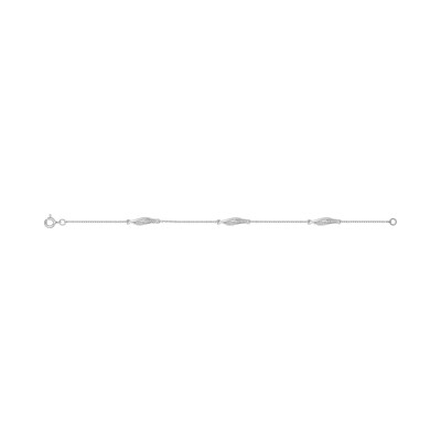 Bracelet en argent rhodié et oxyde de zirconium, taille 18cm