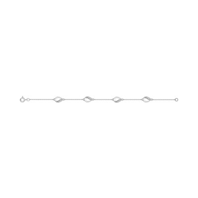 Bracelet en argent rhodié et oxyde de zirconium, taille 18cm