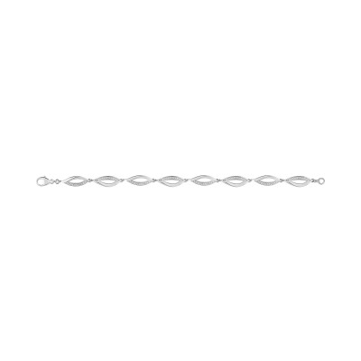 Bracelet en argent rhodié et oxyde de zirconium