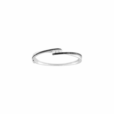 Bracelet en argent, oxyde de zirconium blanc et noir