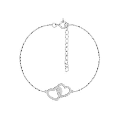 Bracelet en argent rhodié et oxyde de zirconium