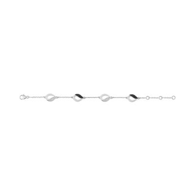 Bracelet en argent rhodié et oxyde de zirconium