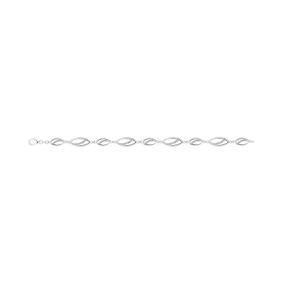 Bracelet en argent rhodié et oxyde de zirconium