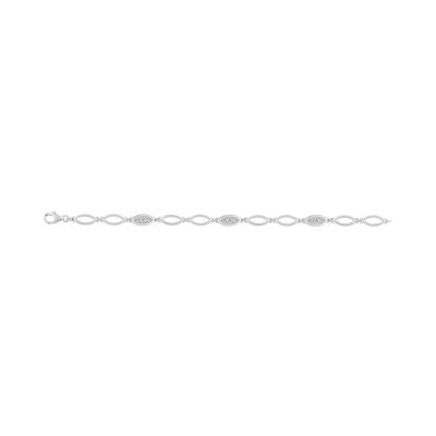Bracelet en argent rhodié et oxyde de zirconium