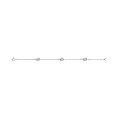 Bracelet en argent rhodié et oxyde de zirconium, taille 18cm