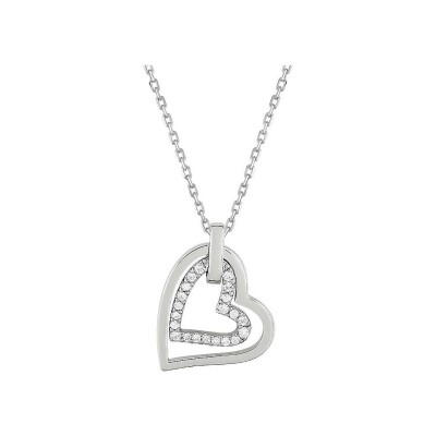 Collier en argent rhodié et oxyde de zirconium