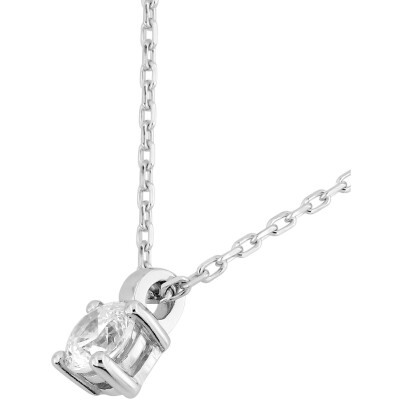 Collier en argent rhodié et oxyde de zirconium