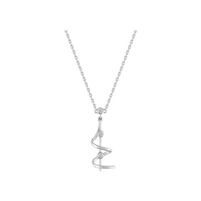 Collier en argent rhodié et oxyde de zirconium