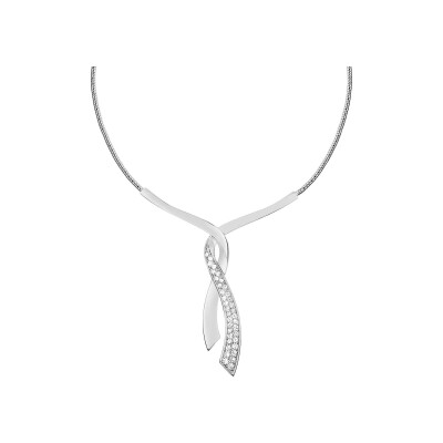 Collier en argent rhodié et oxyde de zirconium