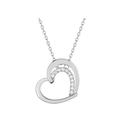 Collier en argent rhodié et oxyde de zirconium