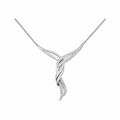 Collier en argent rhodié et oxydes de zirconium, 40cm