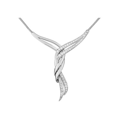 Collier en argent rhodié et oxyde de zirconium