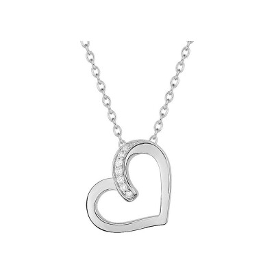 Collier en argent rhodié et oxyde de zirconium