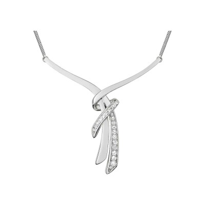 Collier en argent rhodié et oxyde de zirconium