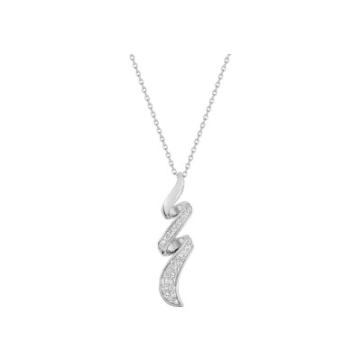 Collier en argent rhodié et oxyde de zirconium