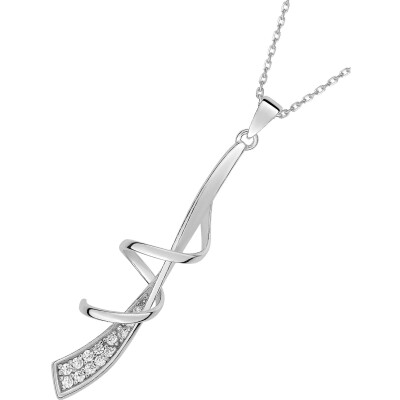 Collier en argent rhodié et oxyde de zirconium