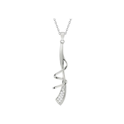 Collier en argent rhodié et oxyde de zirconium