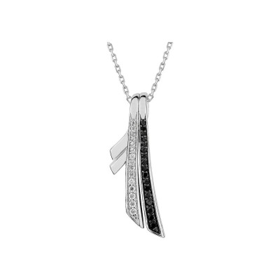 Collier en argent rhodié et oxyde de zirconium