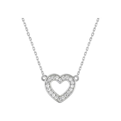 Collier en argent rhodié et oxyde de zirconium
