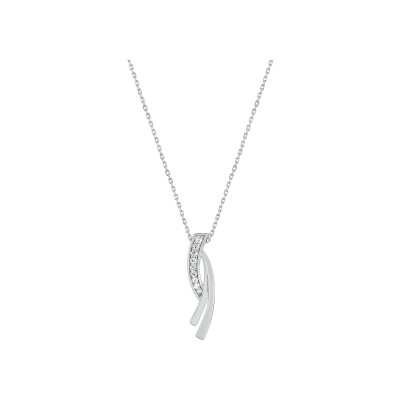 Pendentif en argent rhodié et oxyde de zirconium