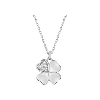 Collier en argent rhodié et oxyde de zirconium