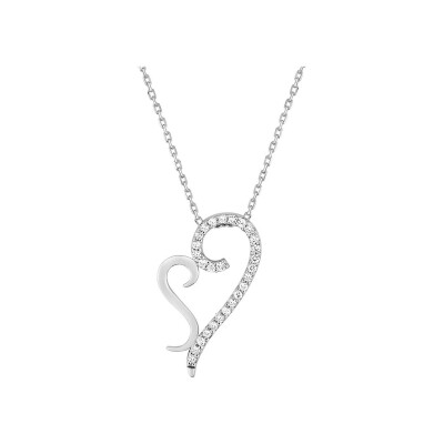 Collier en argent rhodié et oxyde de zirconium