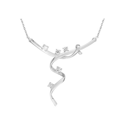 Collier en argent rhodié et oxyde de zirconium